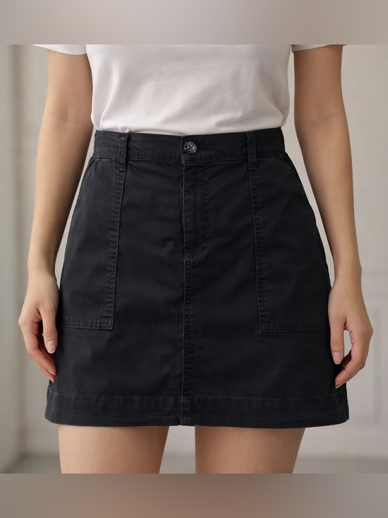 Lee Pants - Lee Black Mini Pencil Skorts Elastic Waist Pockets